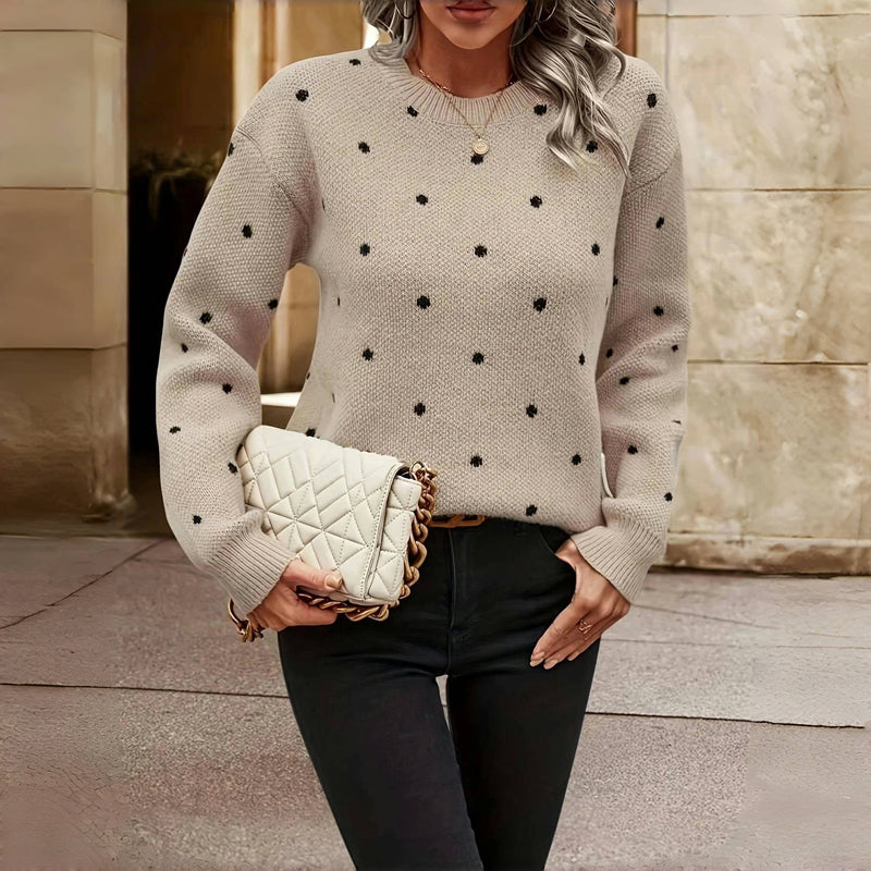 Anna - Strickpullover mit Polka-Dots